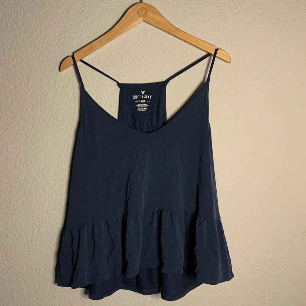 Flowy Navy Tank Top